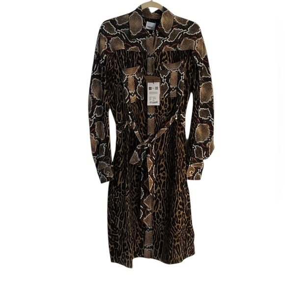 Burberry London Silk Animal Print Costanza Dress Size 6 NEW MSRP 2250.00 - Picture 5 of 16